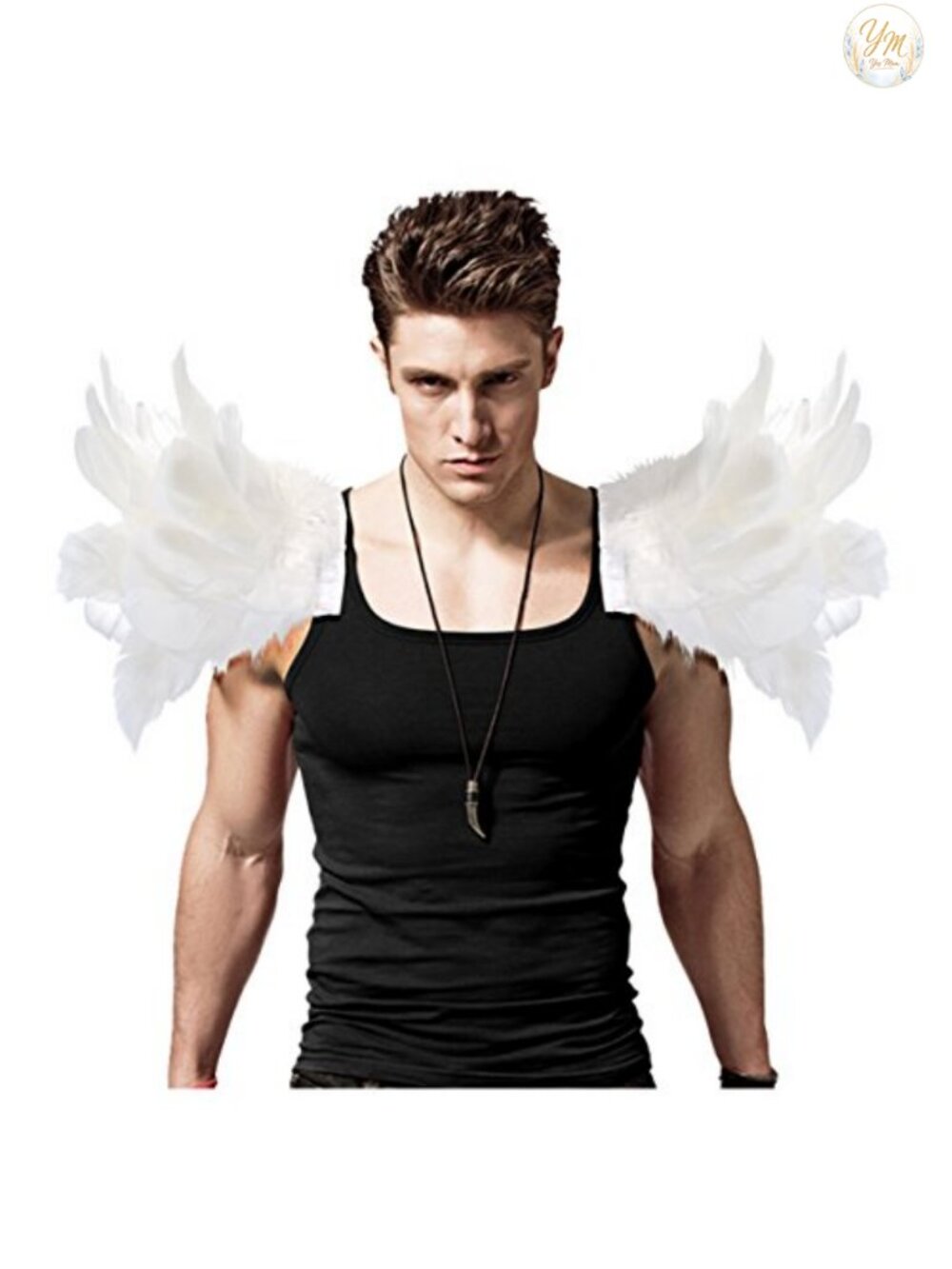 Handmade Rooster Feather Epaulette Shoulder Wings Pin-Back Costume Accessory